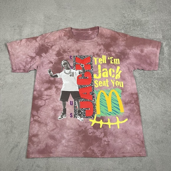 Travis Scott McDonalds Shirt Mens Large Cactus Jack Tell 'Em Jack Sent You 2020 - Picture 1 of 13
